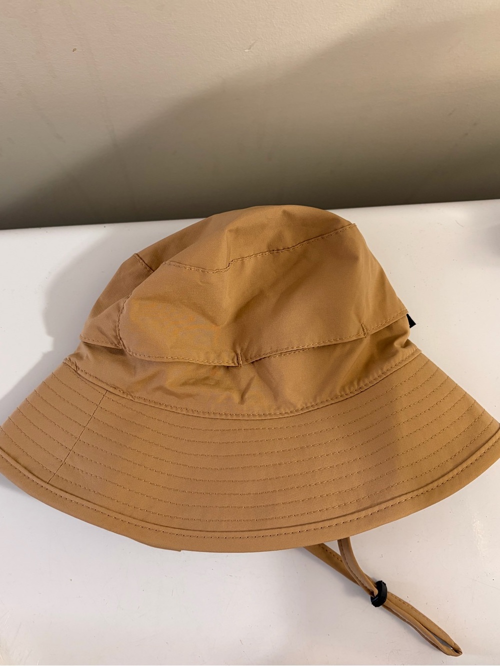 Kids Tan Bucket Hat with Adjustable Chin Strap